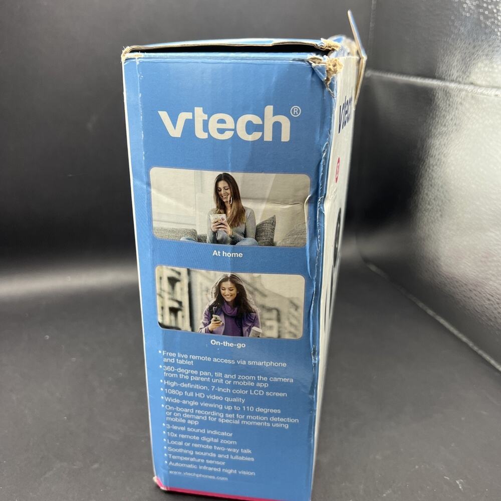 Vtech 2 Camera 7" Smart Wifi 1080P Pan & Tilt Baby Monitor RM7764-2HD NEW OPEN - Picture 2 of 10